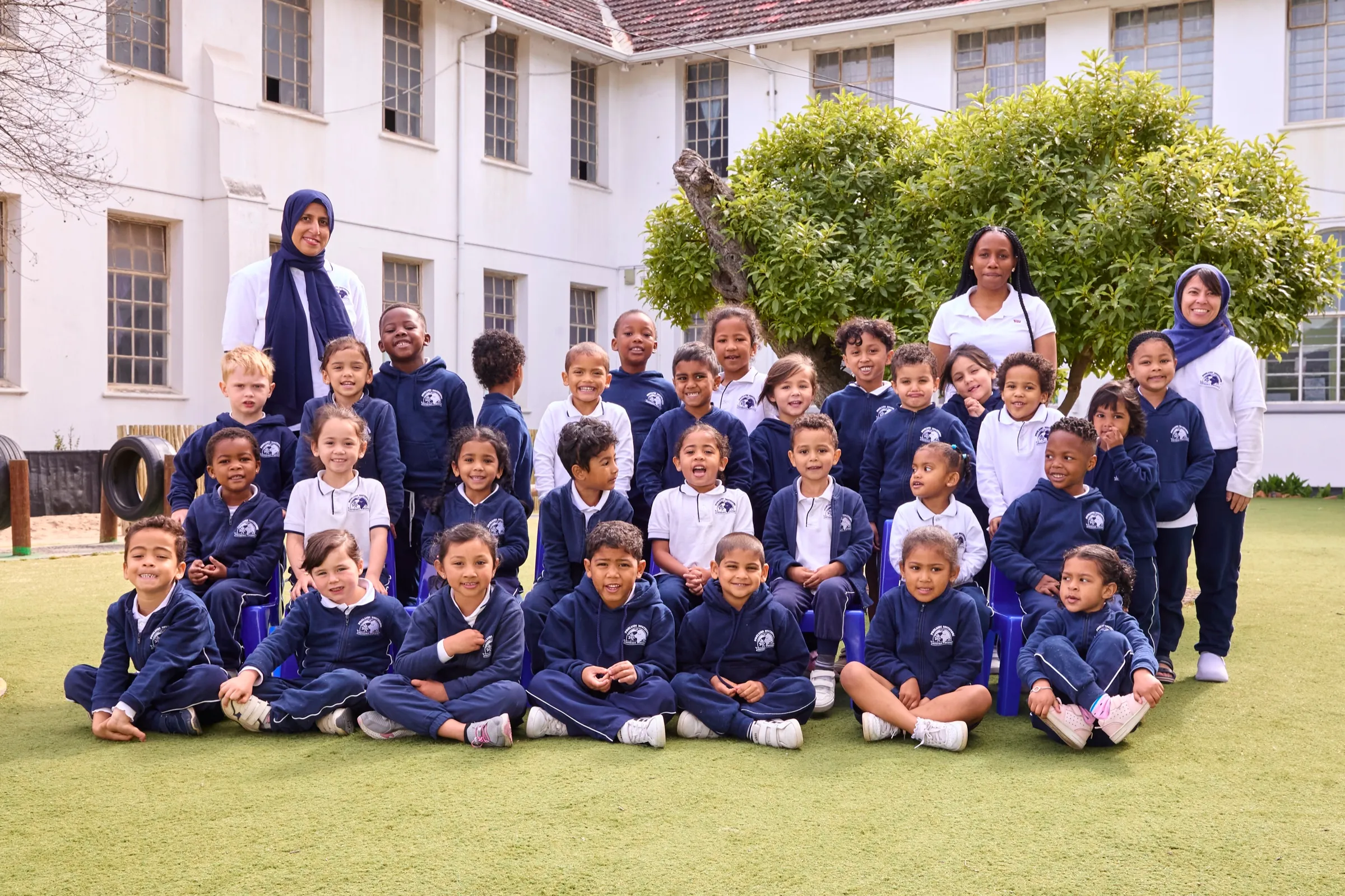 Pre-primary children with their teachers