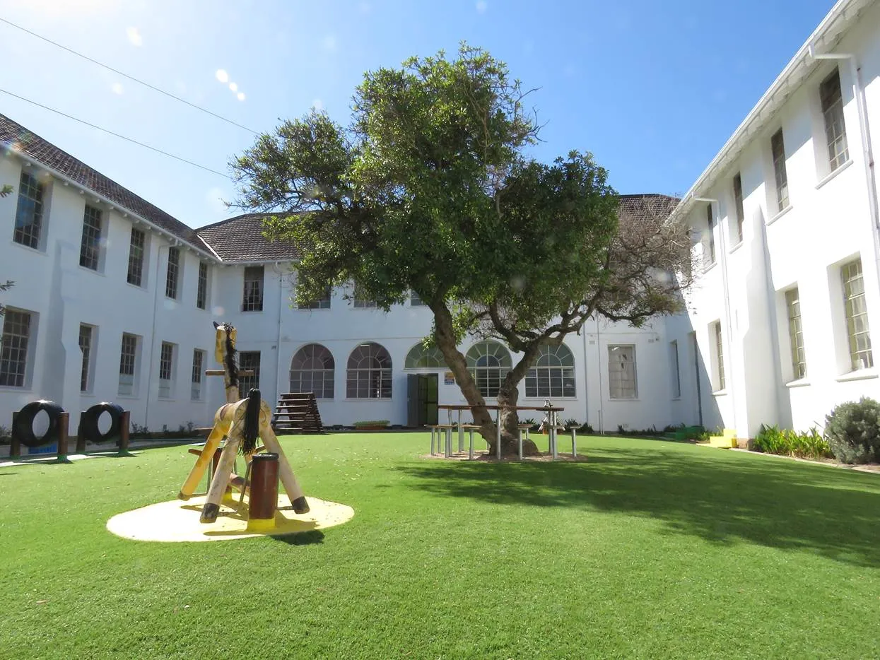 The sunny courtyard and garden at Pinelands Montessori
